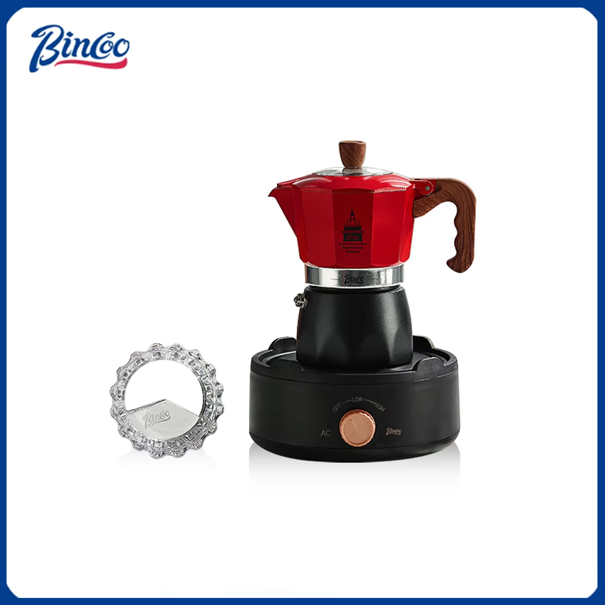 Moka Pot Stove - ビンクー ダブルバルブ コーヒーモカポット エスプレッソマシン 電気ストーブ式 イタリアンコーヒー