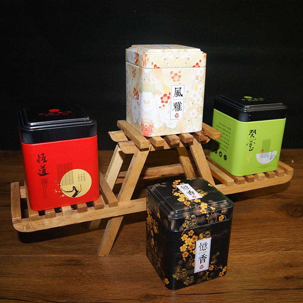 Coffee Tea Canister Set - 中国風小型砂糖固形装飾アルミ密封缶茶筒コーヒー瓶気密容器茶箱