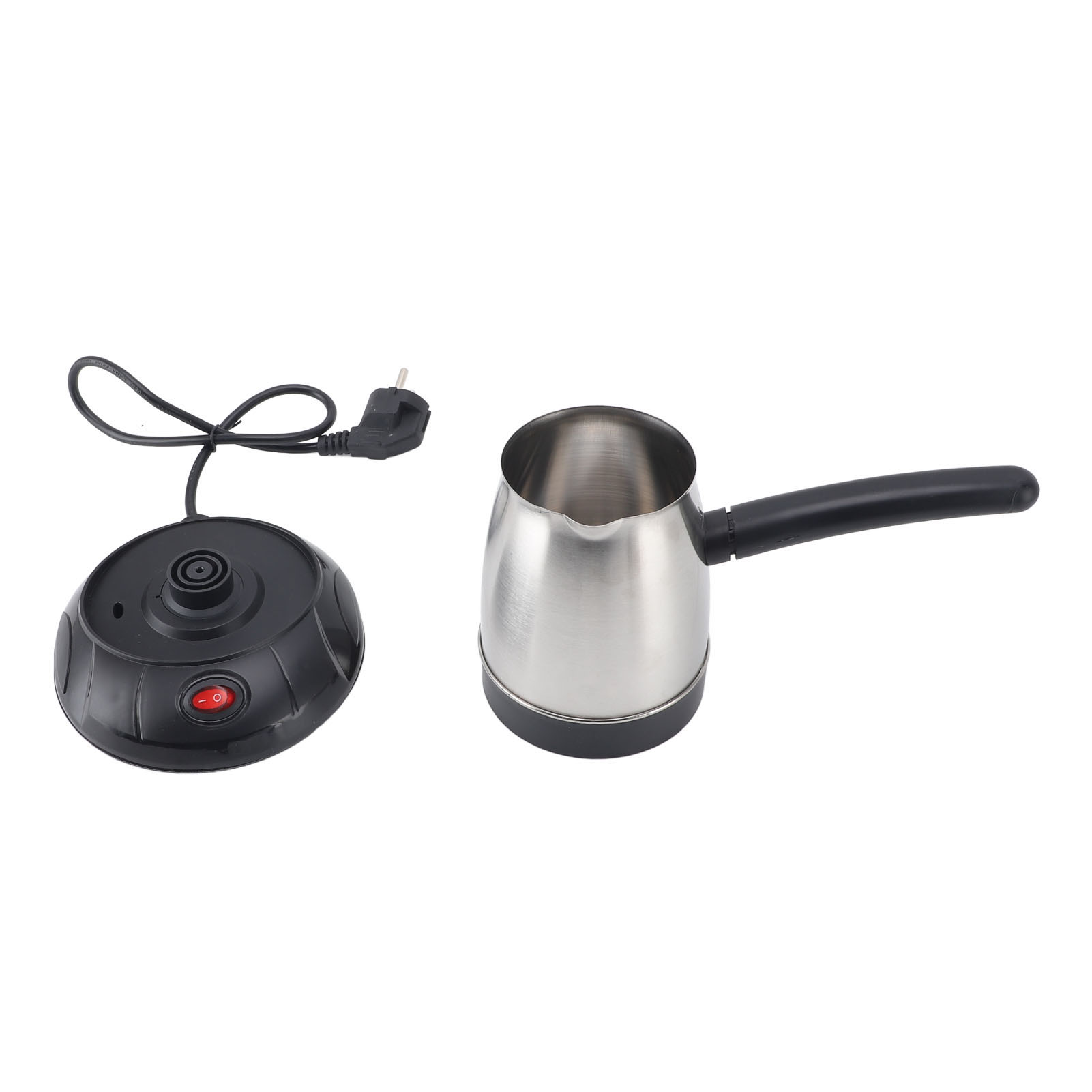 Coffee Tea Maker - 500mlステンレス製電気トルコ式コーヒーメーカーポット、茶と牛乳用の長い取り外し可能なハンドル付き