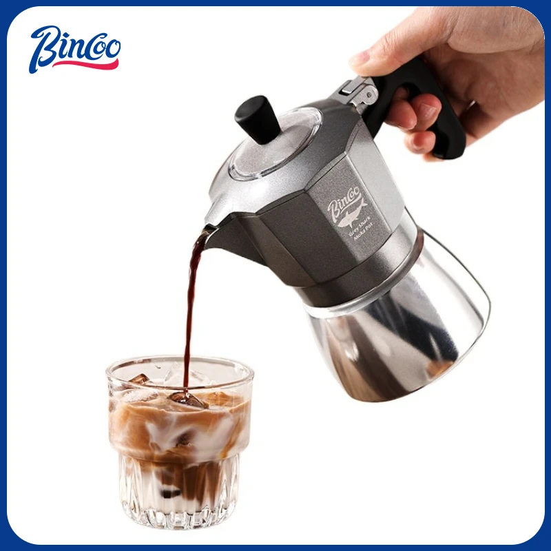 Coffee Tea Chocolate - Bincoo 2カップ ダブルバルブ モカポット アルミ合金製コーヒーポット カフェマシン