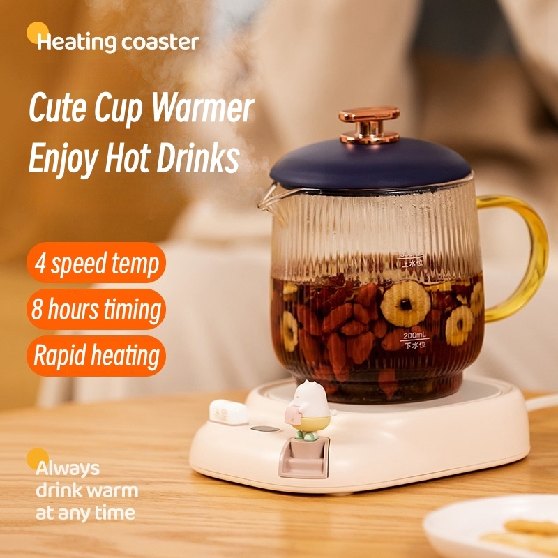 Coffee Tea Warmer - 40Wコーヒーマグウォーマー、カップヒーター、電気ホットプレート、4段階温度設定、保温コースター、お茶、牛乳、水加熱パッド、220V
