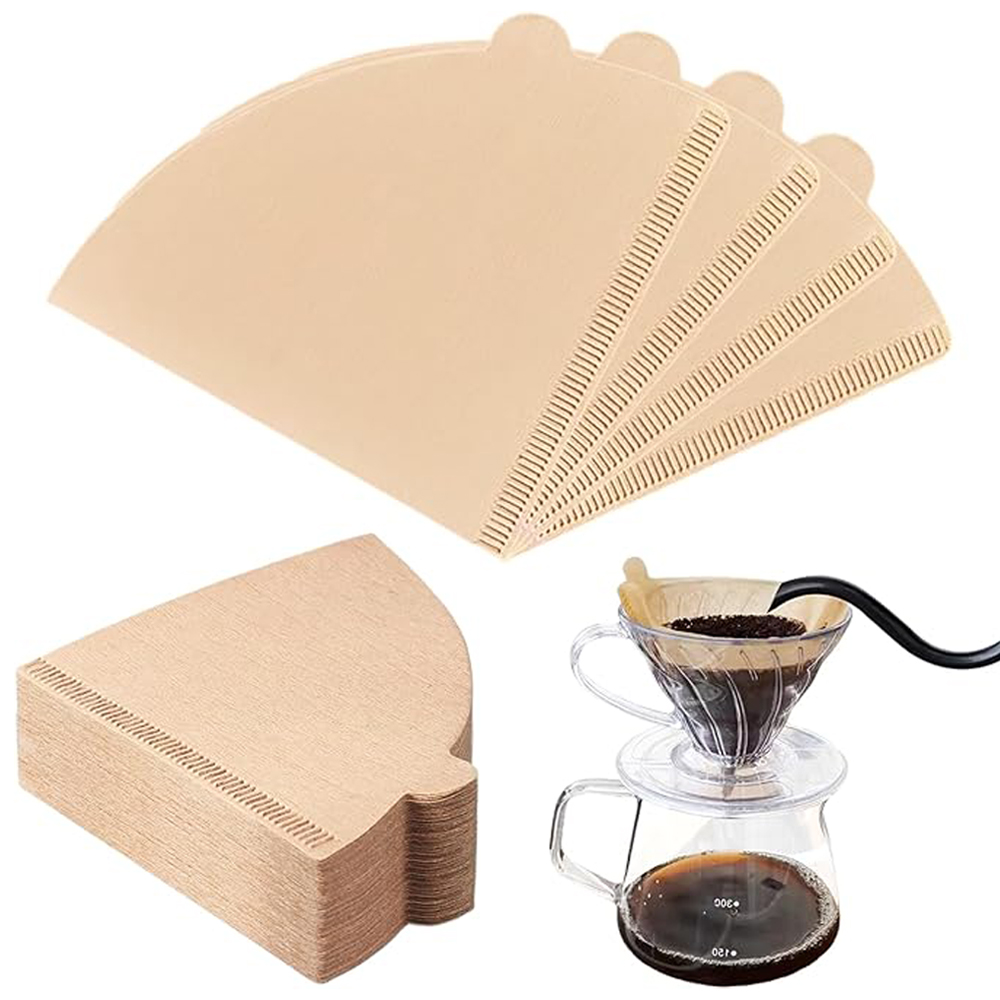 Dispenser Coffee And Tea - V字型コーヒーろ紙,ドリップパルプ紙,コーンストレーナーバッグ,エスプレッソティー注入器アクセサリー,100個