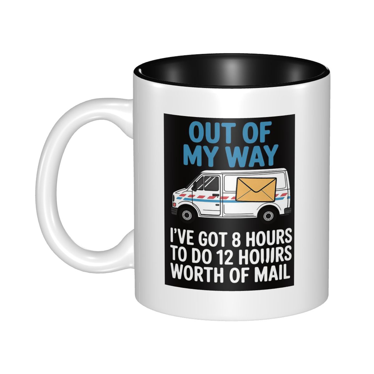 Coffee Tea Joke - 郵便配達員のジョーク、配達トラックのマグカップ、セラミックコーヒーカップ、ティーカップ、ミルクカップ、ドリンクウェア、女性、男性へのギフト