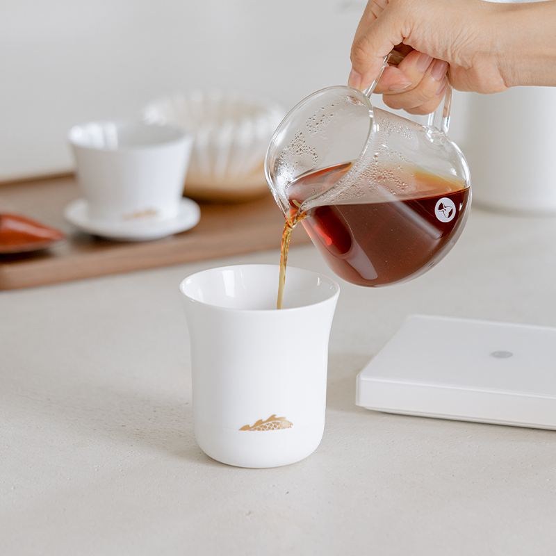 Tea Coffee Pot Set - Timemore mannaノウォートカップズスリングコーヒーカップゴールデンドラゴンカップセラミックティーカップハンド-カップ