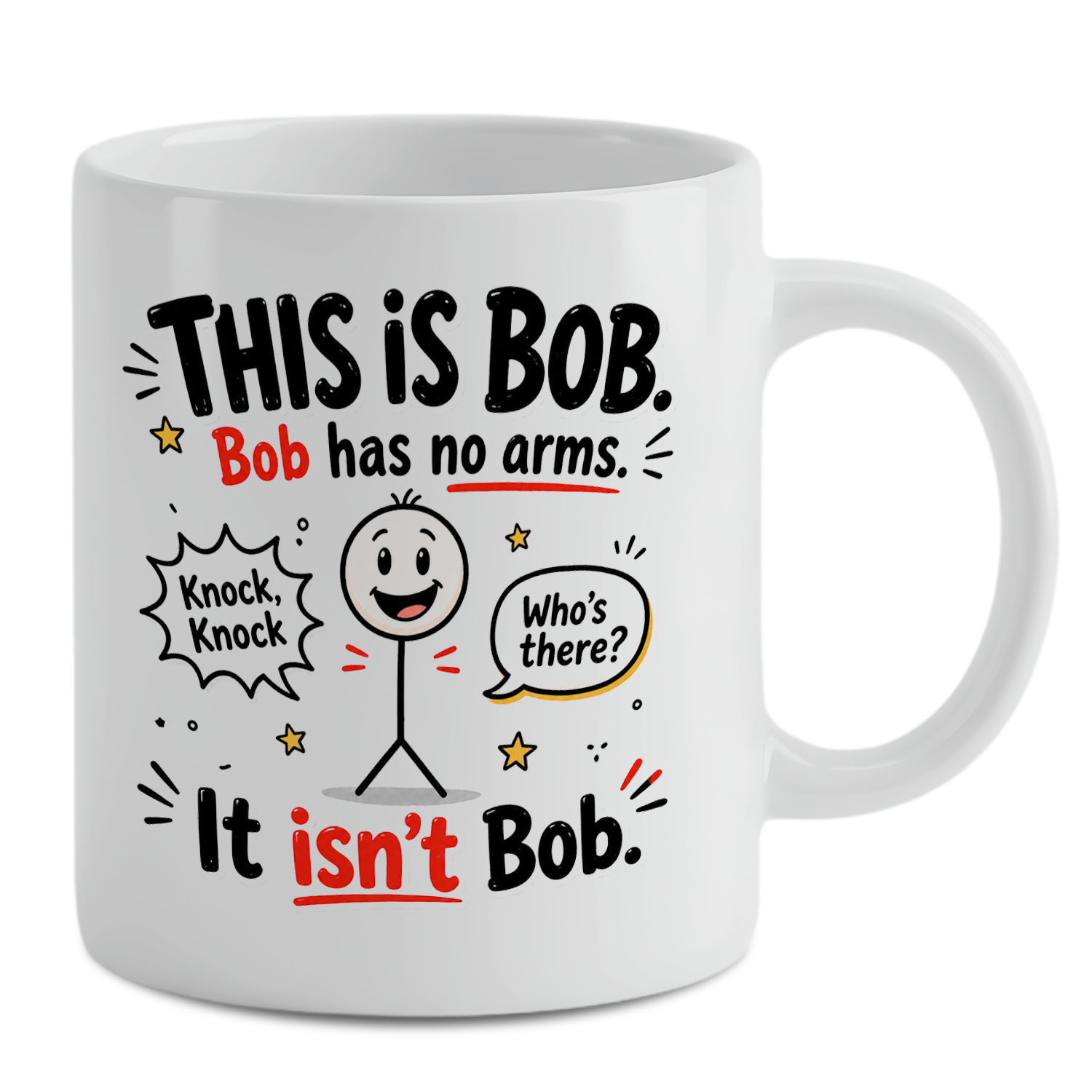 Coffee Tea Joke - 面白い白いセラミックコーヒーマグ – 「これはボブだ」ジョークティーカップ、友人や同僚へのノベルティギャグギフト、皮肉たっぷりのユーモアドリンクウェア、オフィス＆ホームマグ、11オンス