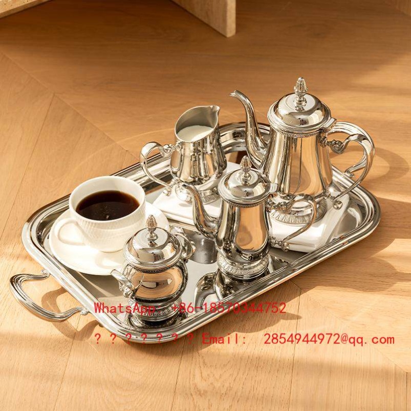 Tea Coffee Pot Set - ヨーロッパのティーポット、ミルクカップ、家庭用コーヒーポット、トレイ、アフタヌーンティー、コーヒーセット、装飾品