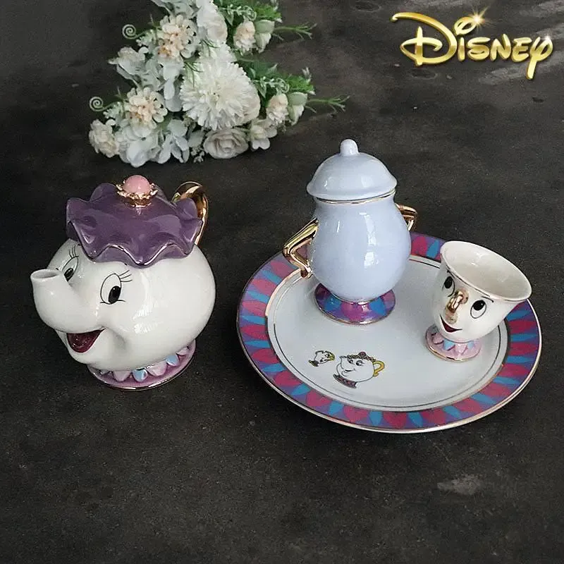 Tea Coffee Pot Set - ホットティーポット漫画美女と野獣コーヒーポットマグカップミセスポッツチップカップティーカップポットワンティーセットドロップシッピングキュートギフト
