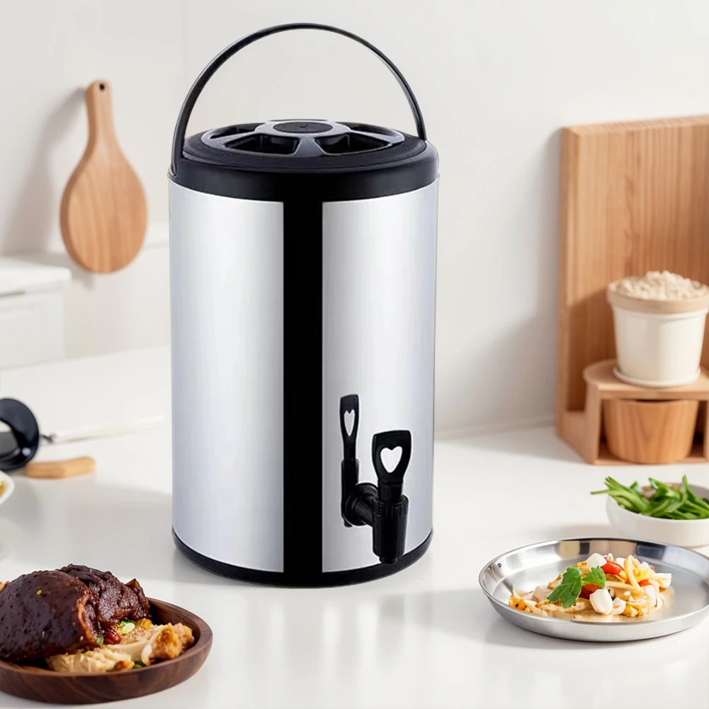 Dispenser Coffee And Tea - 二重層断熱バケツ ステンレス製保温飲料ディスペンサー 6L/8L ミルクティー、コーヒー用 6～12時間保温