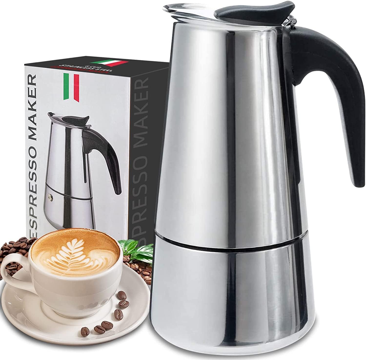 Coffee Tea Chocolate - 4/6/9カップモカポットカフェマシンエスプレッソカップコーヒーメーカーラテパーコレーターストーブトップモカコーヒーメーカー