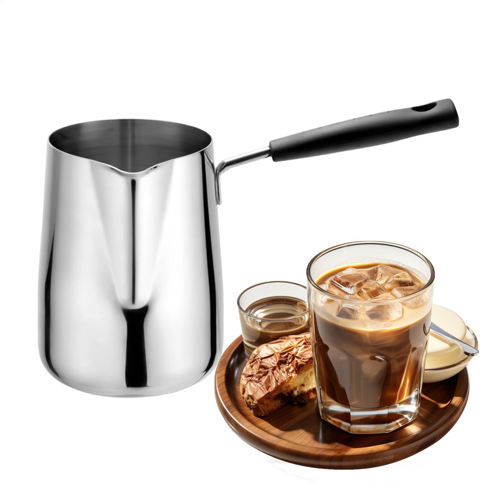 Coffee Tea Chocolate - 小型コーヒーポット 600ml ドリンク用メルティングポット 注ぎ口付き コーヒー、ミルクティー、ホットチョコレート用のストーブドリンクパン アパート、家庭用