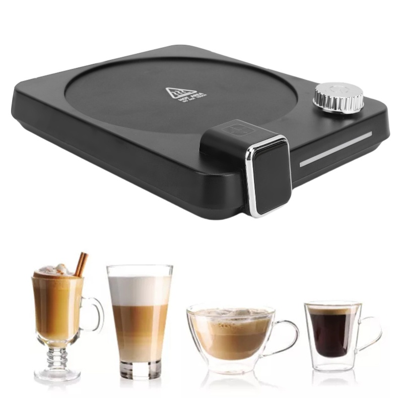 Coffee Tea Warmer - 電気コーヒーカップウォーマー 9段階温度設定 自動オフタイマー ポータブルデスクウォーマー お茶、牛乳、ホットドリンク用 ブラック