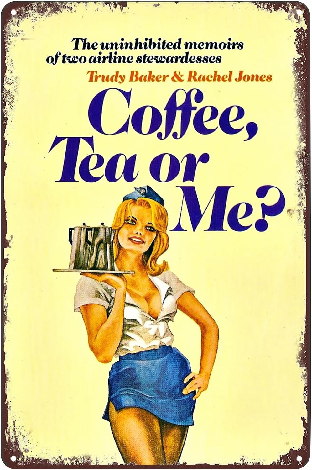 Coffee Tea You And Me - コーヒー、紅茶、または私、ブリキ看板、ピンナップガール、セクシーな女性、ウェイトレス、メタルポスター、ウォールアート、装飾プレート、家庭用、バー、クラブ、カフェ、ディナー用、Rサイン