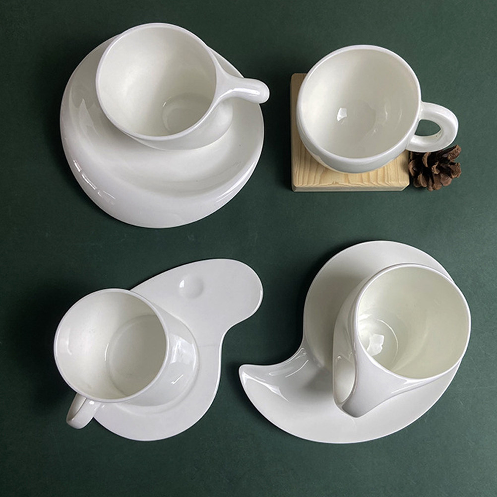 Coffee Tea Gift - 1セットセラミックコーヒーカップ＆ソーサーキット、エレガントなデザイン、コーヒー、紅茶、牛乳、オフィス、家庭、レストラン、ギフトに最適、ティーカップセット