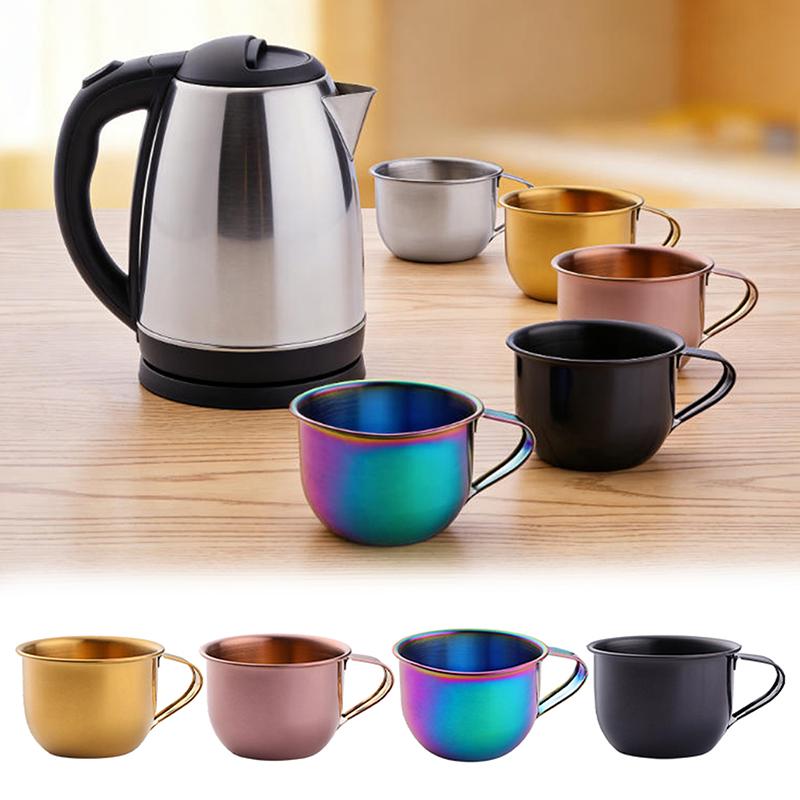 Coffee Tea Chocolate - 【S】ミニ60ml 304ステンレス鋼製ティーカップ 小型携帯用落下防止機能付きコーヒー、紅茶、牛乳、チョコレート用 - ドリンクカップ