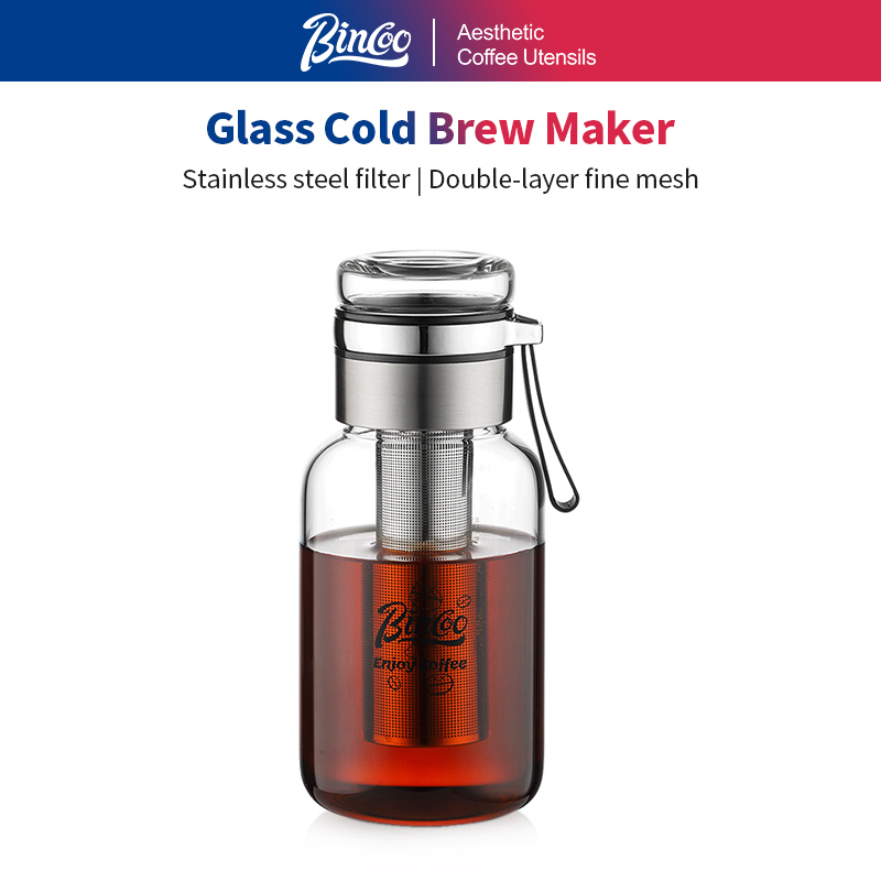 Coffee Tea Maker - ビンクー コールドブリューコーヒーメーカー アイスコーヒーメーカー ステンレス製ロングティーインフューザー付き 気密コールドブリューピッチャー