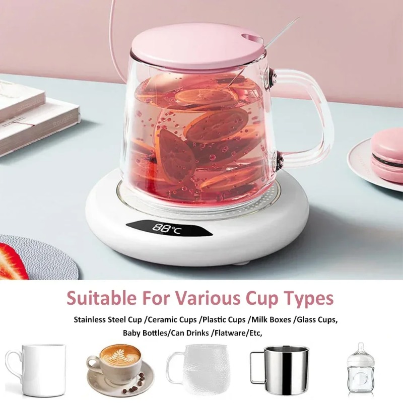 1個入りインテリジェント恒温加熱コースターヒーター、3段階温 - Coffee Tea Warmer のレビューと価格