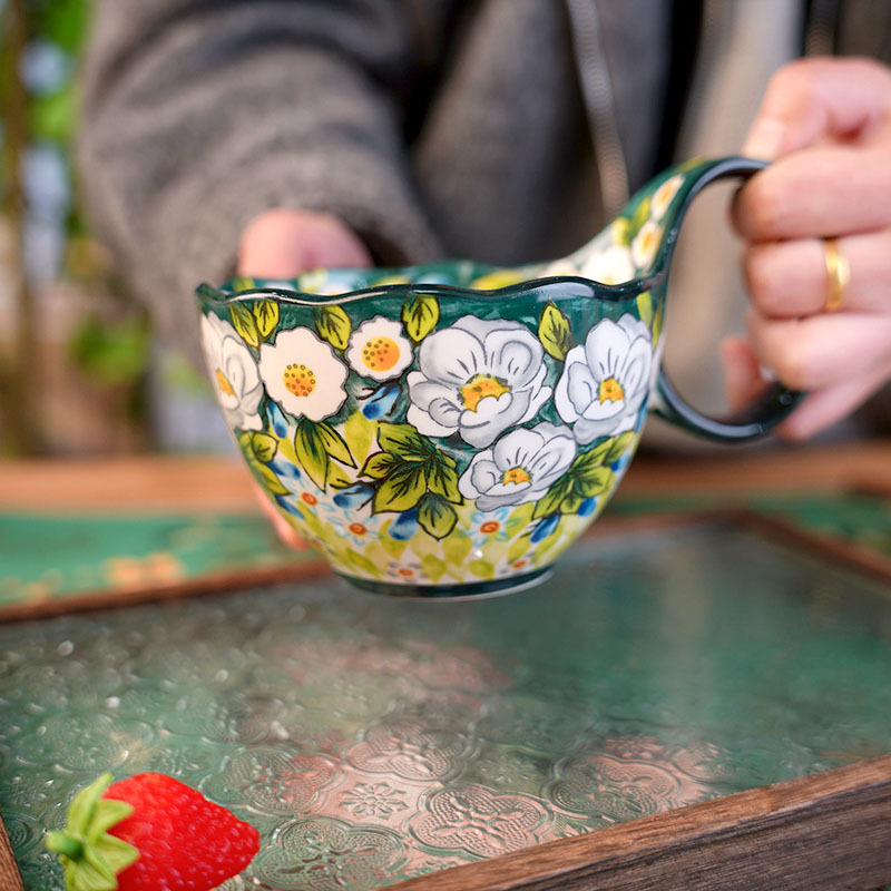 ジャスミンアンダーグレーズセラミックマグ スプーン付き、大き - Coffee Jasmine Tea のレビューと価格