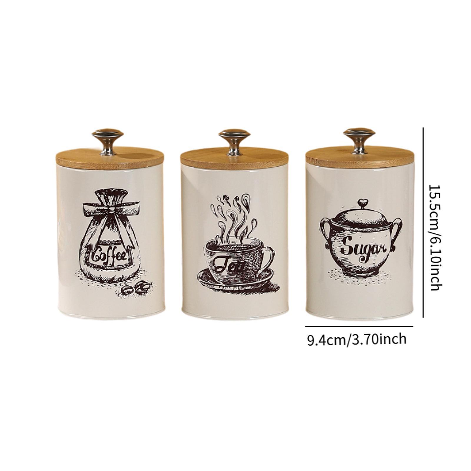 農家風コーヒー・紅茶・砂糖キャニスターセット キッチン装飾  - Coffee Tea Canister Set のレビューと価格