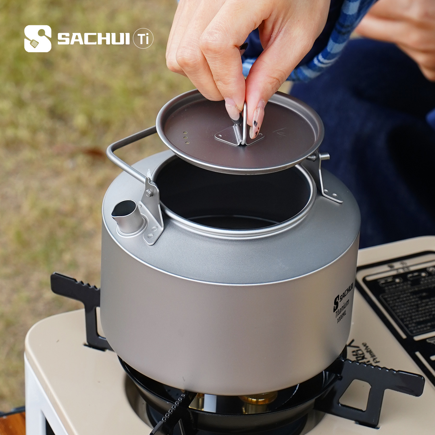 1000 ミリリットル純チタンケトル屋外超軽量茶コーヒーポッ - Tea Coffee Pot Set のレビューと価格