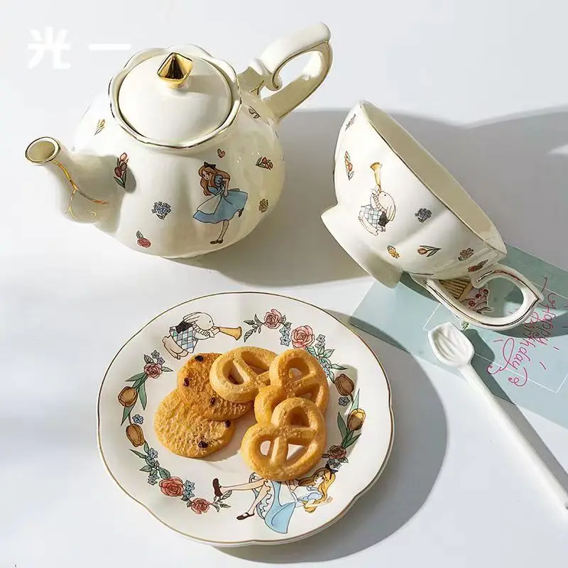 アリス セラミックティーコーヒーセット ウサギデザイン 高級 - Coffee Tea Gift のレビューと価格