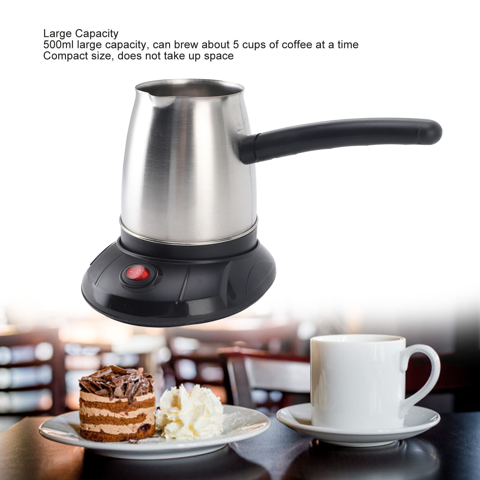 500mlステンレス製電気トルコ式コーヒーメーカーポット、茶 - Coffee Tea Maker のレビューと価格