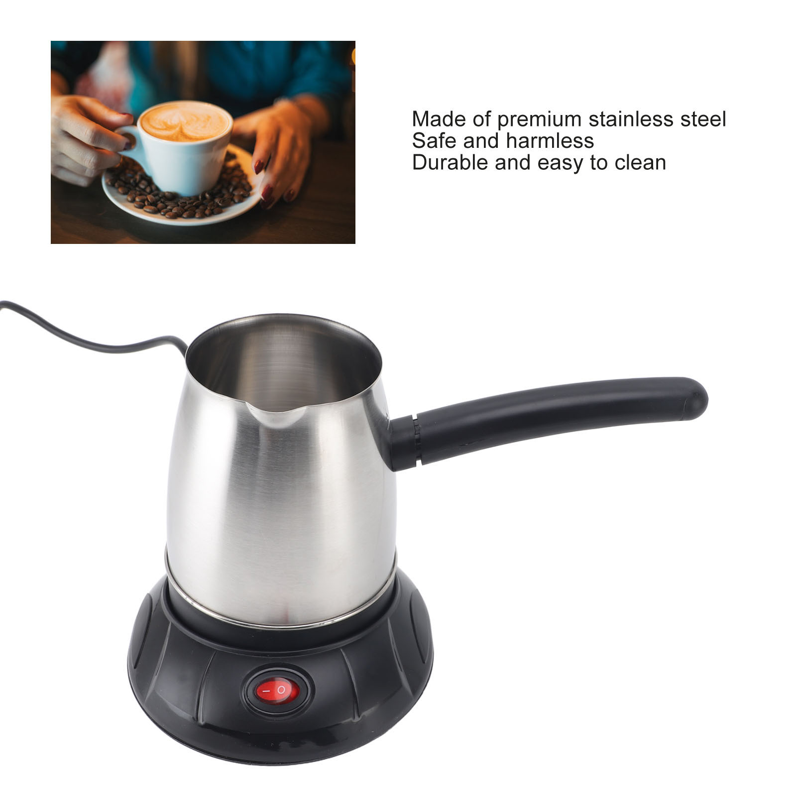 500mlステンレス製電気トルコ式コーヒーメーカーポット、茶 - Coffee Tea Maker のレビューと価格