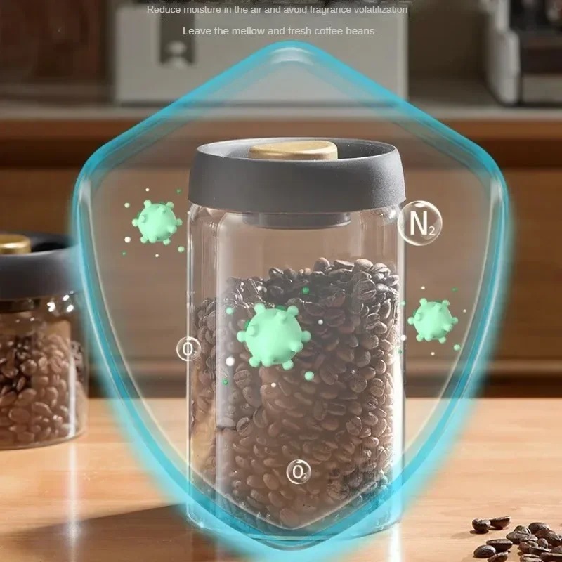 手動真空密閉コーヒージャー 高ホウケイ酸ガラス 防湿茶保存容 - Coffee Tea Jug のレビューと価格