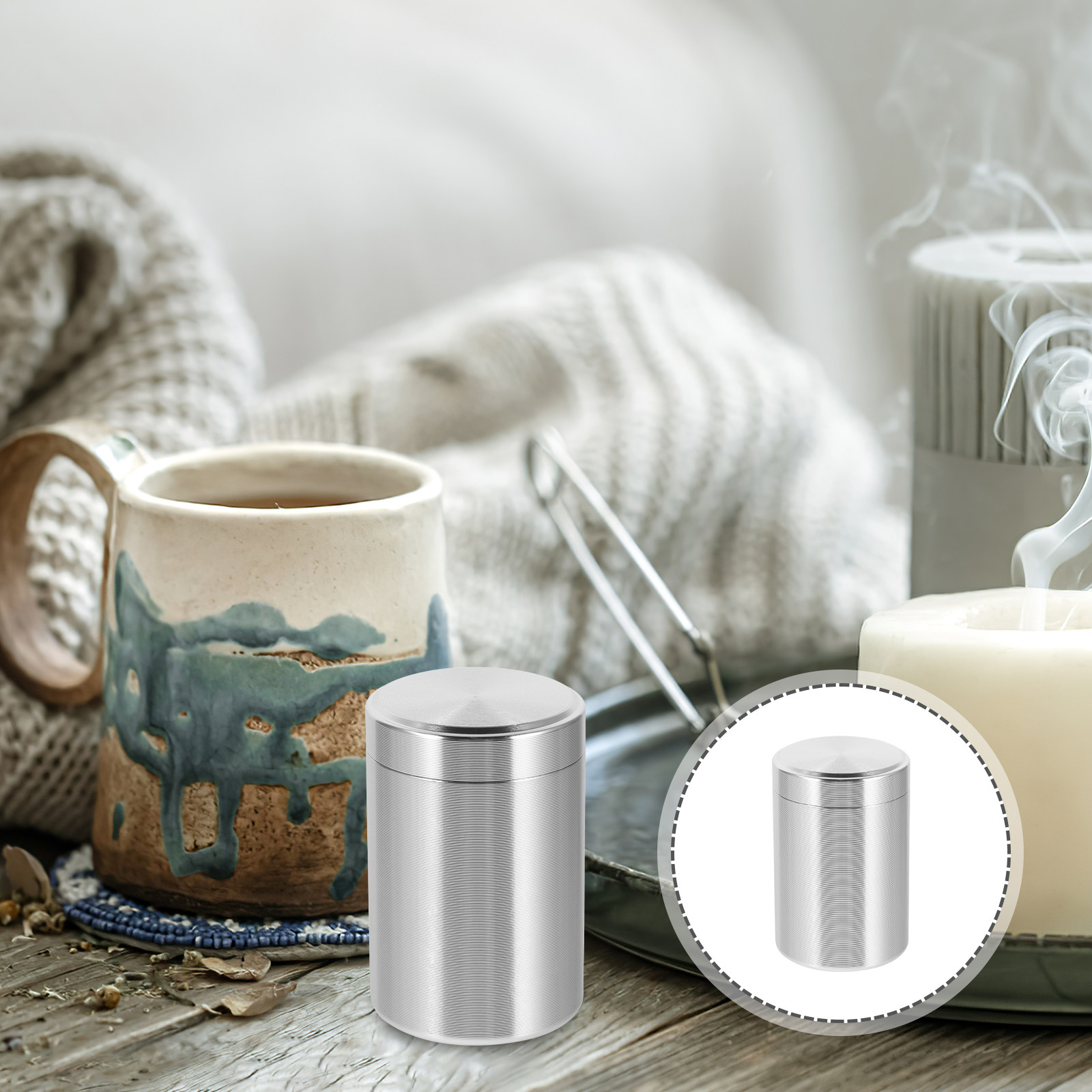 2 個の茶瓶金属気密保存容器ポータブル紫外線保護小型キャニス - Coffee Tea Canister Set のレビューと価格