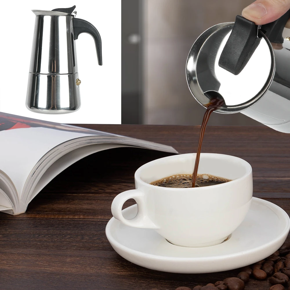プレミアムステンレス鋼モカコーヒーメーカー 2/4/6 カッ - Moka Pot Stove のレビューと価格