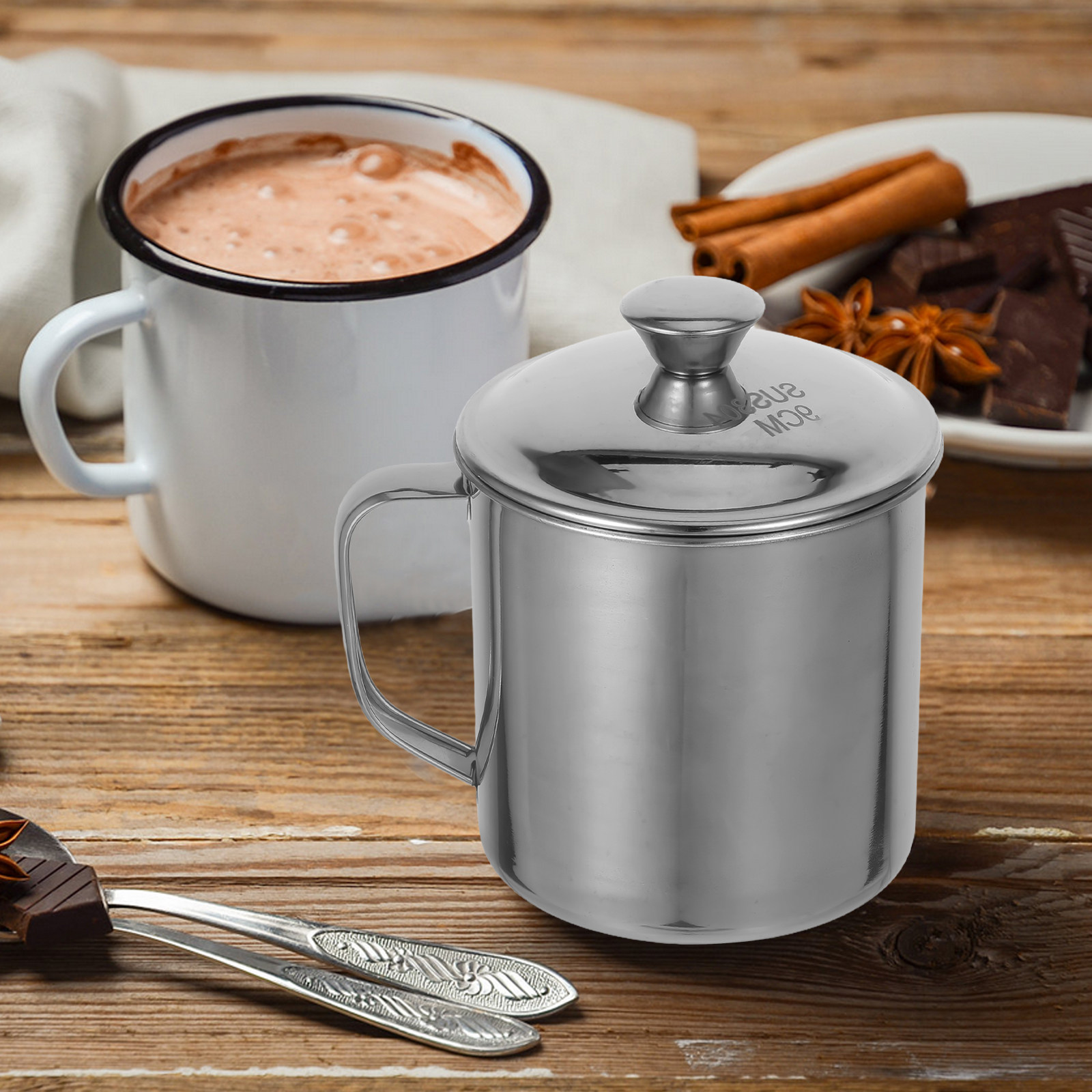 ステンレス製二重構造断熱再利用可能ホットウォーターマグカップ - Water Tea And Coffee のレビューと価格