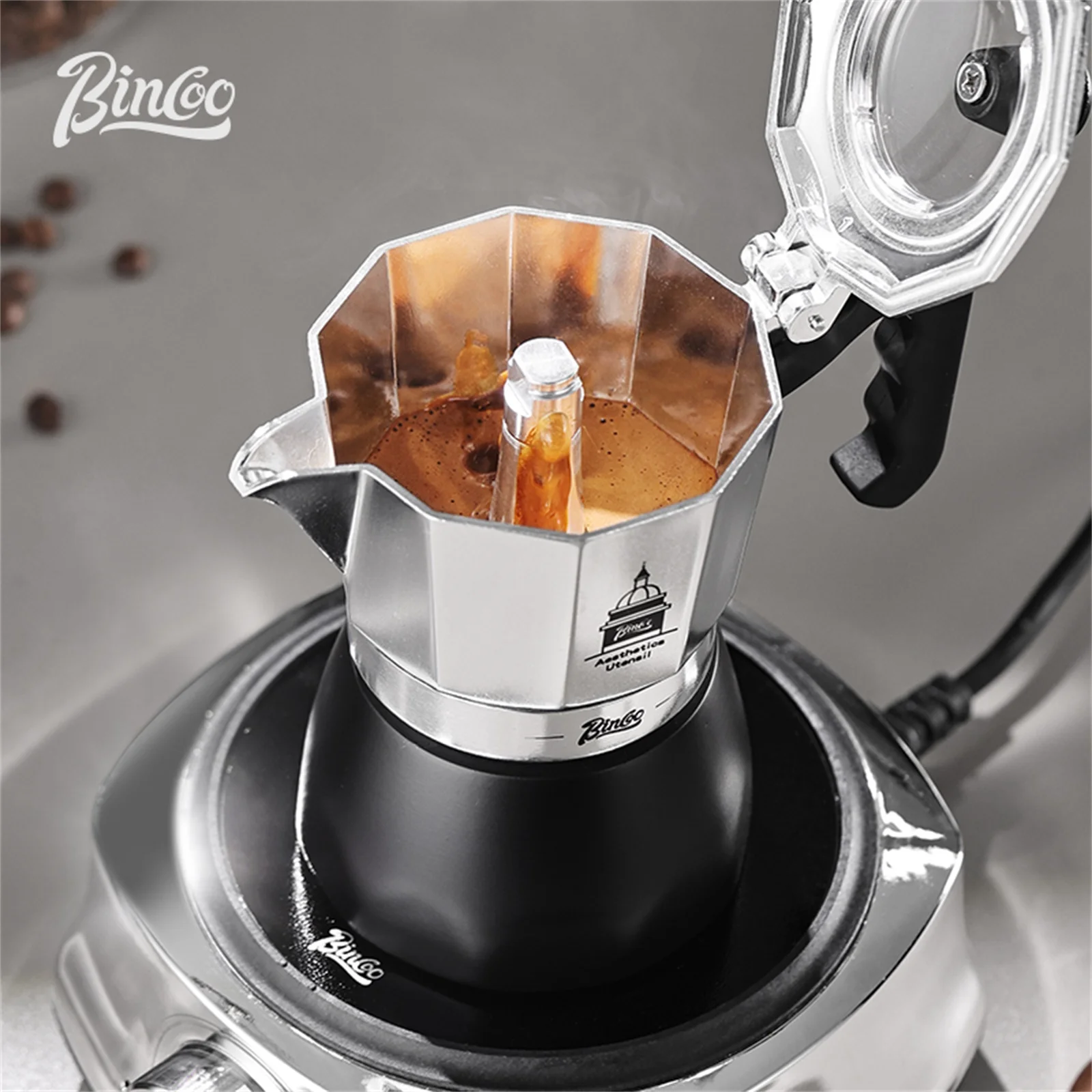 BINCOO ダブルバルブモカポット、エスプレッソ抽出コーヒ - Coffee Tea Chocolate のレビューと価格