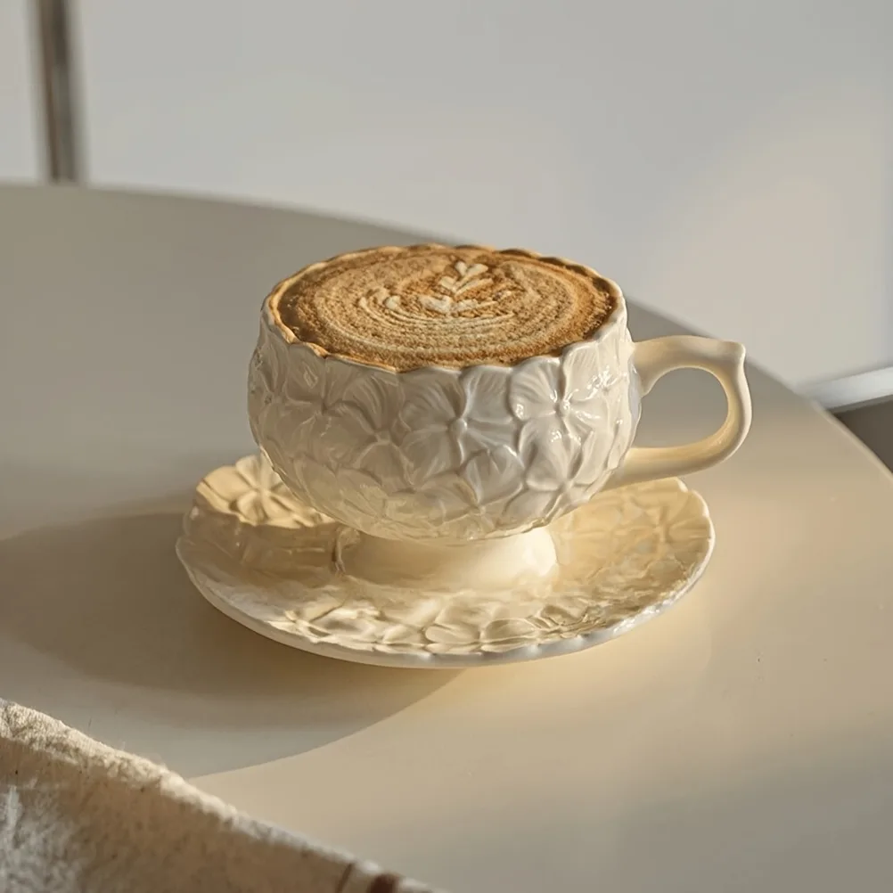 フランスのクリームレリーフコーヒーカップセット カフェアフタ - Coffee Tea Gift のレビューと価格