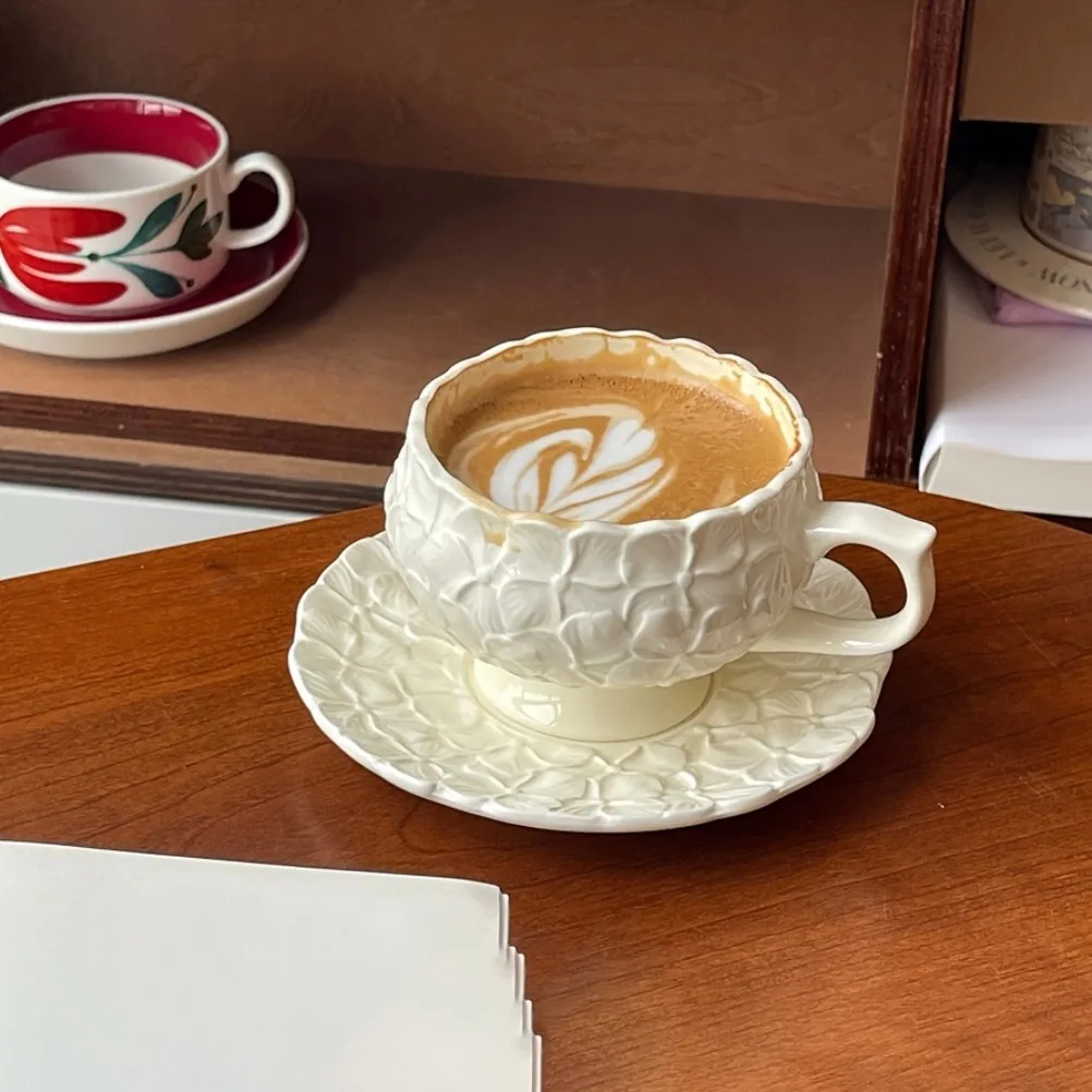 フランスのクリームレリーフコーヒーカップセット カフェアフタ - Coffee Tea Gift のレビューと価格