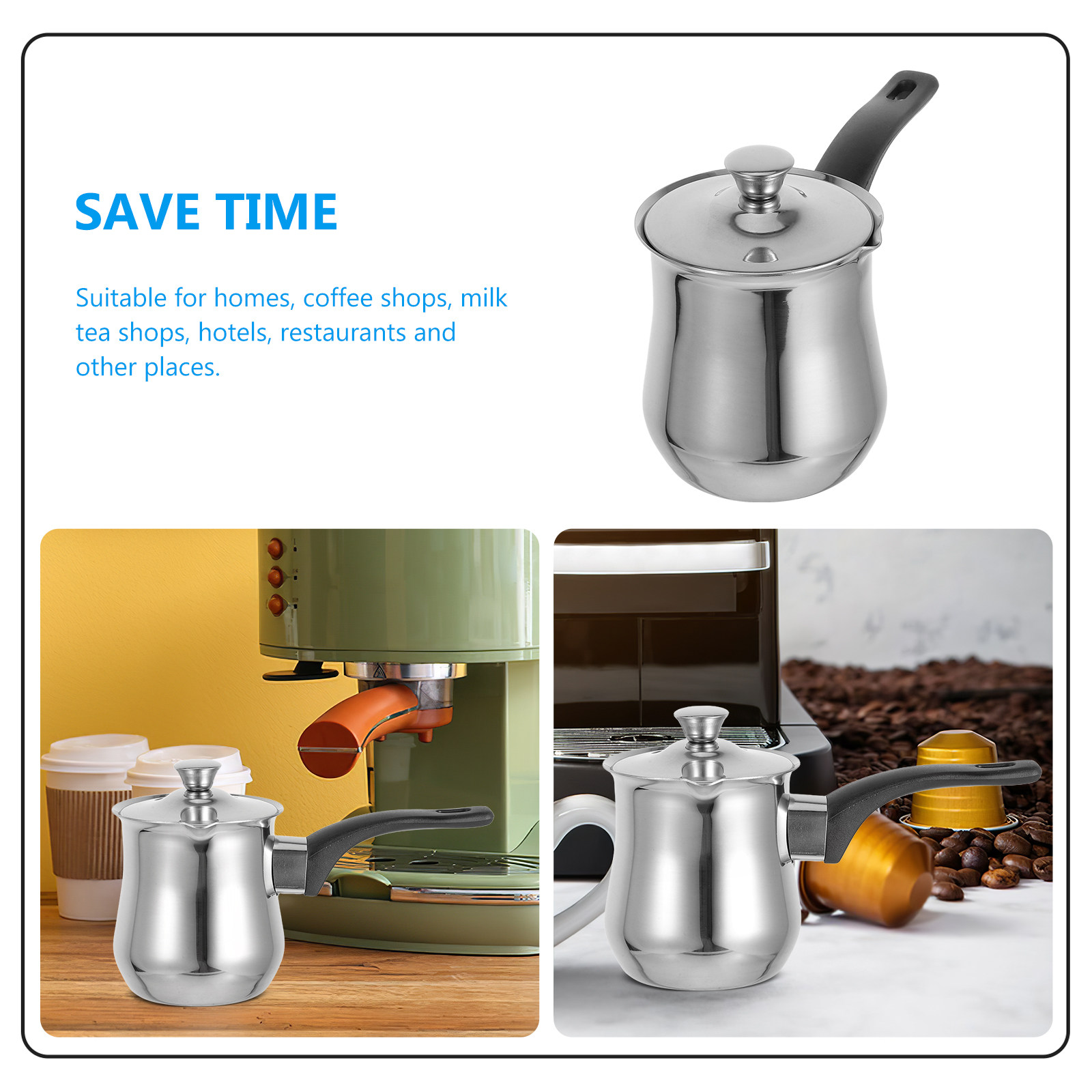 ステンレス鋼トルココーヒーポット 360ml ロングハンドル - Coffee Tea Warmer のレビューと価格