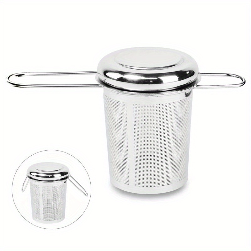 ステンレス製の茶こし、蓋付き、再利用可能なカップストレーナー - Dispenser Coffee And Tea のレビューと価格
