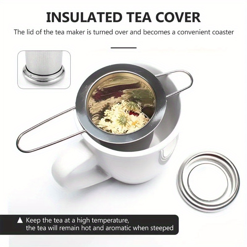 ステンレス製の茶こし、蓋付き、再利用可能なカップストレーナー - Dispenser Coffee And Tea のレビューと価格