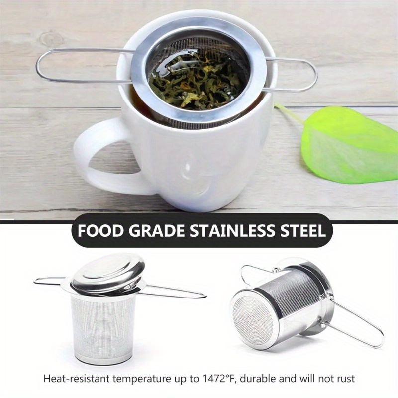ステンレス製の茶こし、蓋付き、再利用可能なカップストレーナー - Dispenser Coffee And Tea のレビューと価格