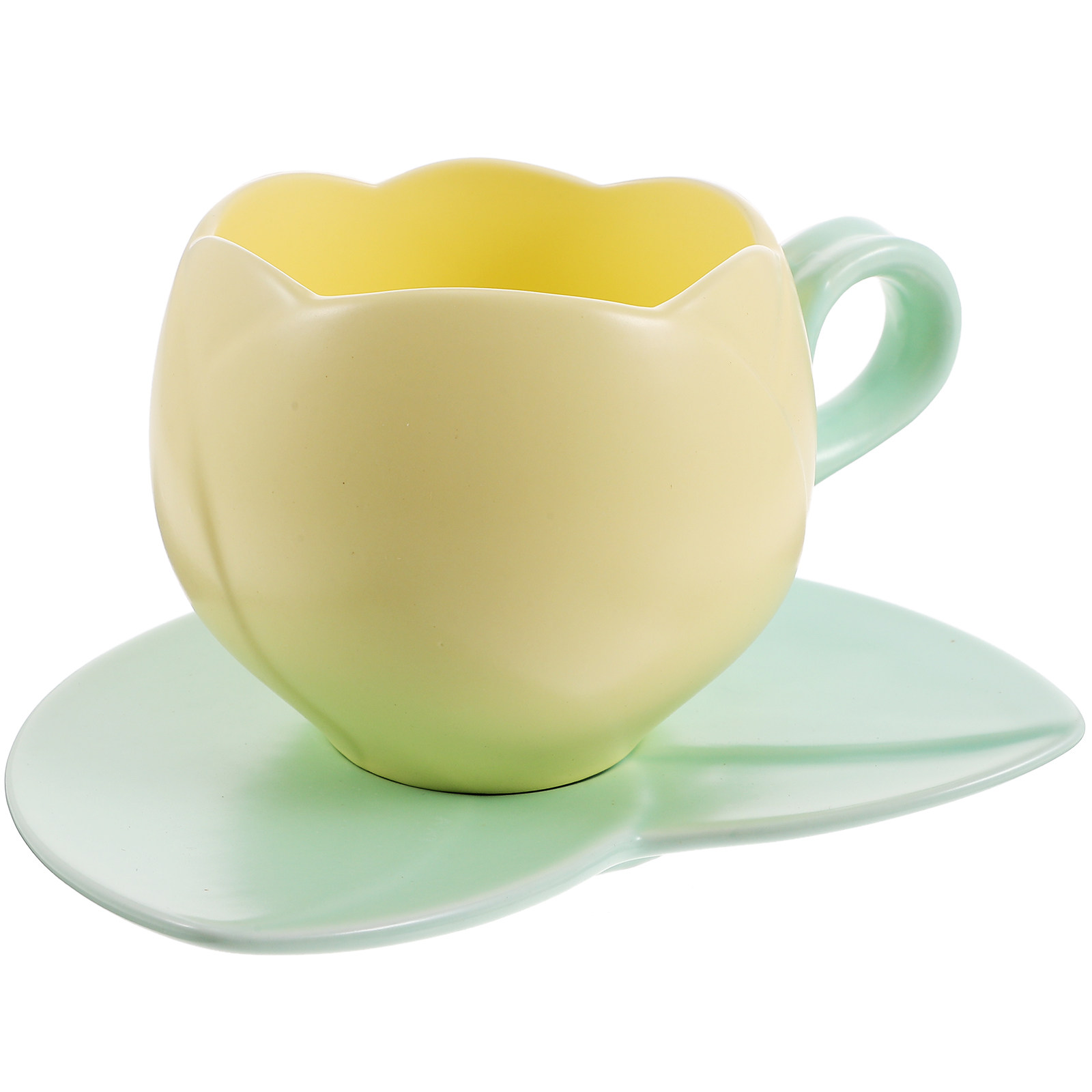1セットセラミックコーヒーカップとソーサー付きチューリップデ - Coffee Tea Chocolate のレビューと価格