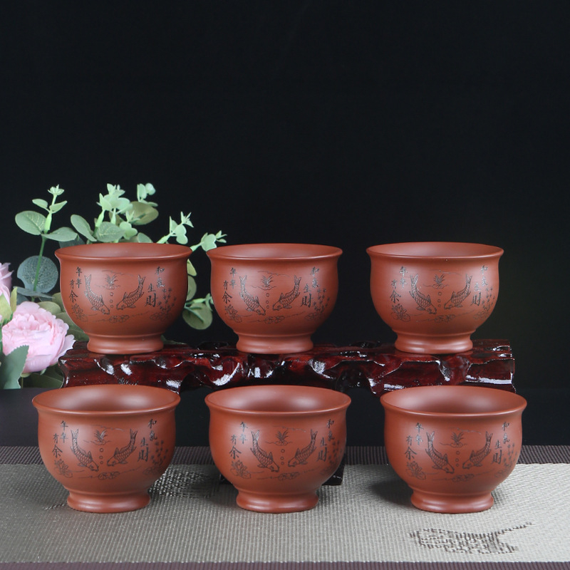 中国宜興紫粘土ティーカップコーヒーカップウーロン茶手作りブテ - Tea Coffee Pot Set のレビューと価格