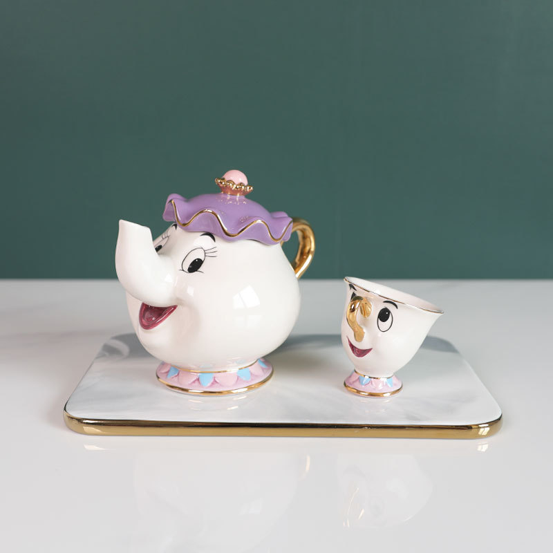 ホットティーポット漫画美女と野獣コーヒーポットマグカップミセ - Tea Coffee Pot Set のレビューと価格