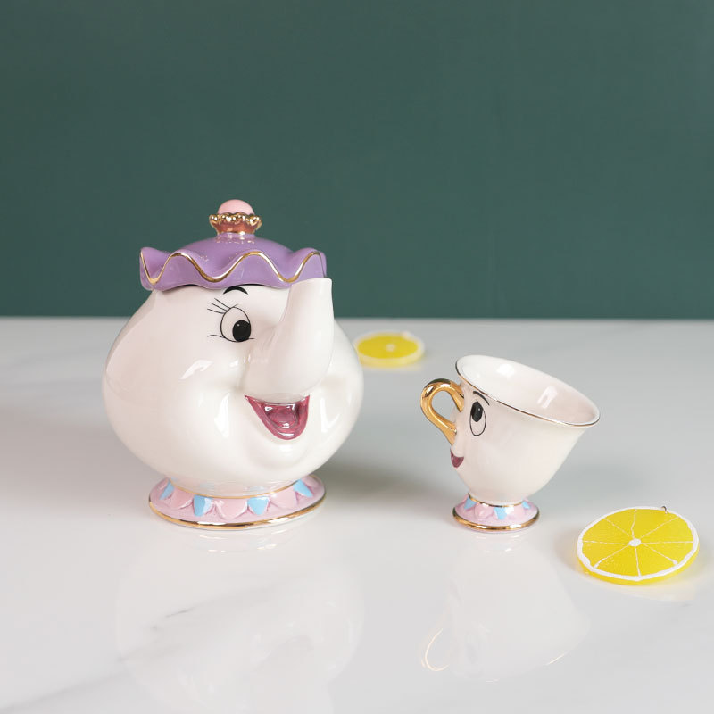 ホットティーポット漫画美女と野獣コーヒーポットマグカップミセ - Tea Coffee Pot Set のレビューと価格