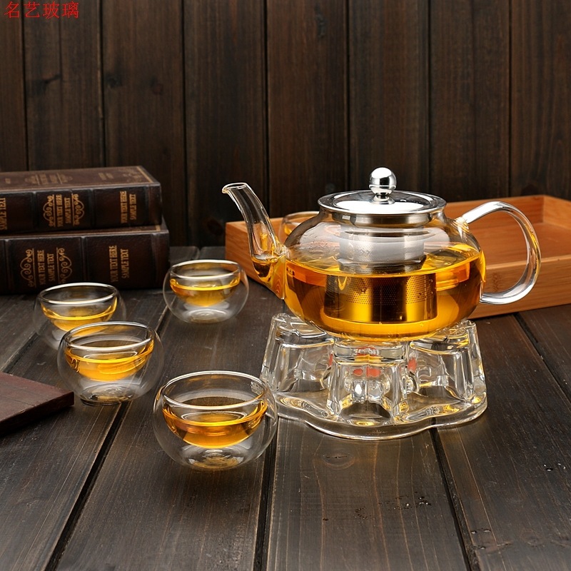 600/800 ミリリットル耐熱ガラスティーポットフラワーテ - Coffee Tea And Sugar Canister Set のレビューと価格