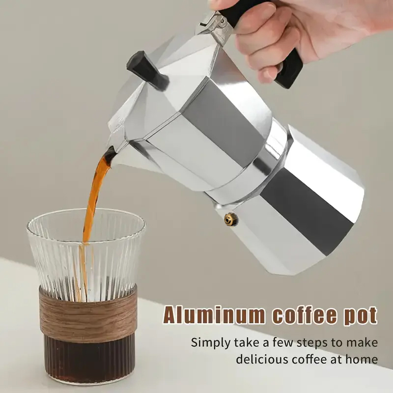クラシックなアルミ製モカポット 50-300ML 家庭用コン - Coffee Tea Chocolate のレビューと価格