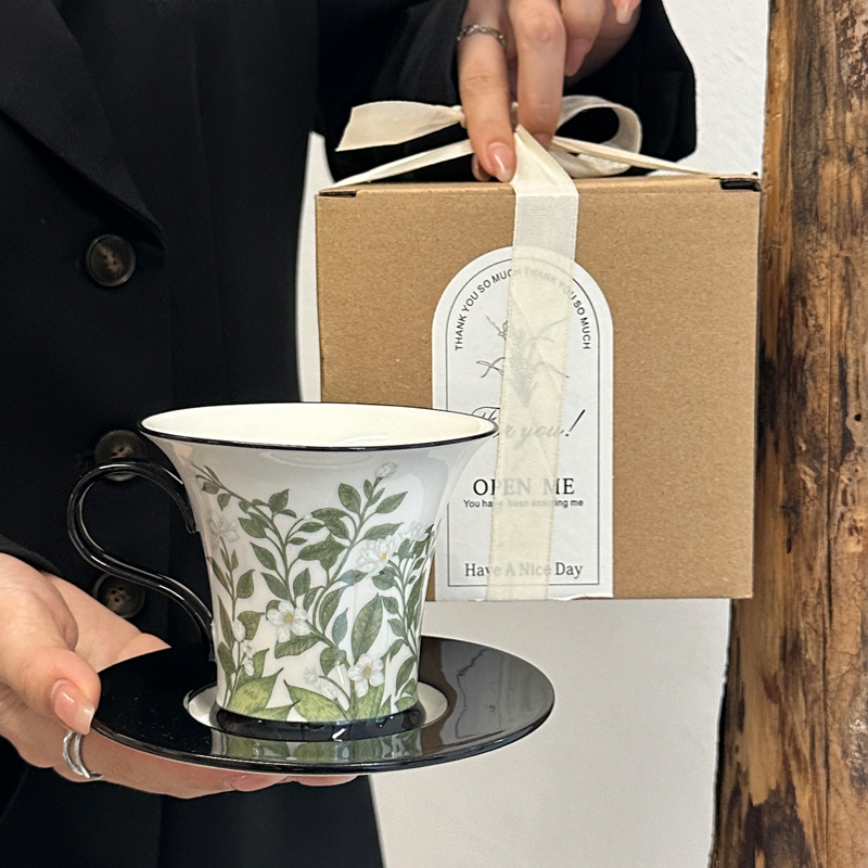 ヴィンテージ油絵ジャスミンコーヒーカップ＆プレートセット セ - Coffee Jasmine Tea のレビューと価格