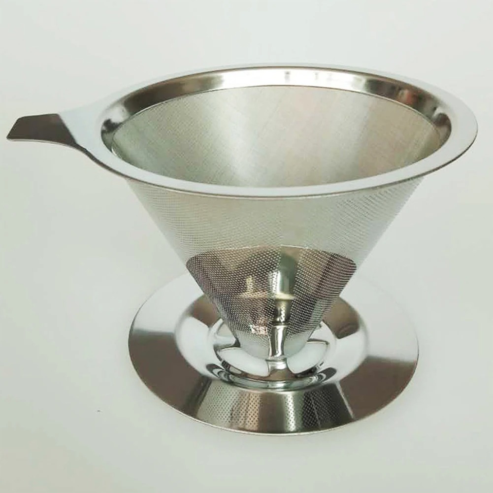 再利用可能なコーヒーフィルターホルダー二重層ステンレス鋼コー - Dispenser Coffee And Tea のレビューと価格