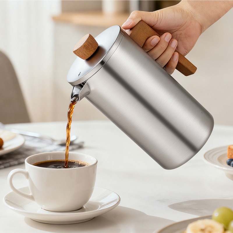 JUSTINLAU 1000ml ステンレス鋼フレンチプレス - Coffee Tea Maker のレビューと価格