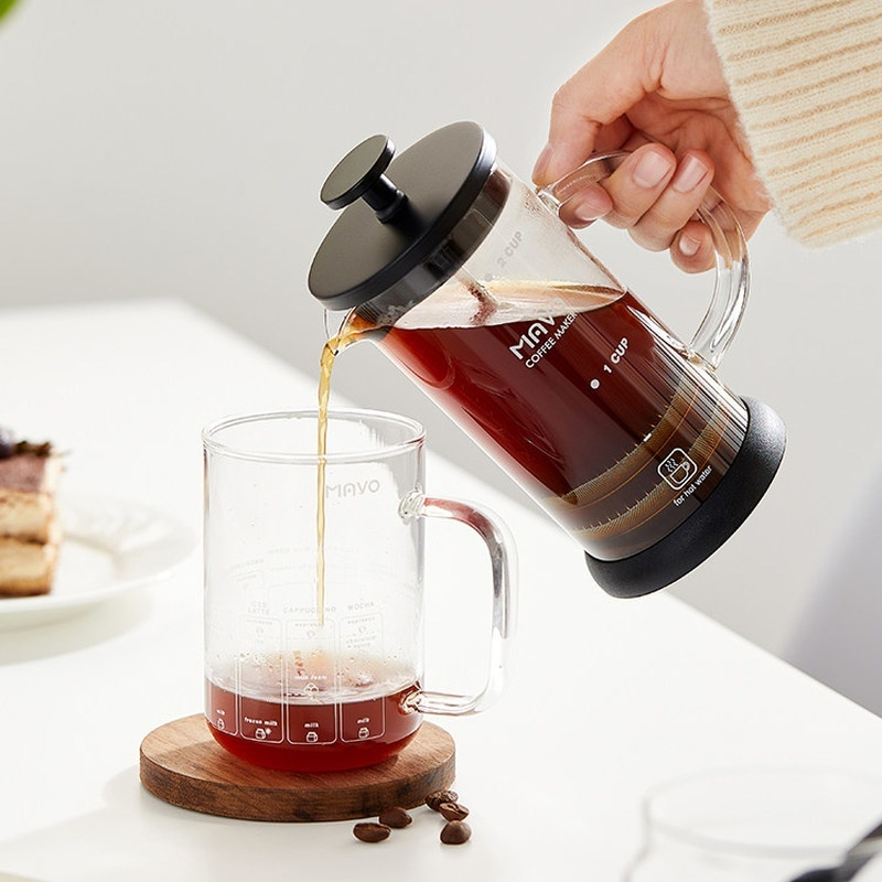 MAVO フレンチプレスコーヒーメーカー ダブルメッシュフィ - Coffee Tea Maker のレビューと価格