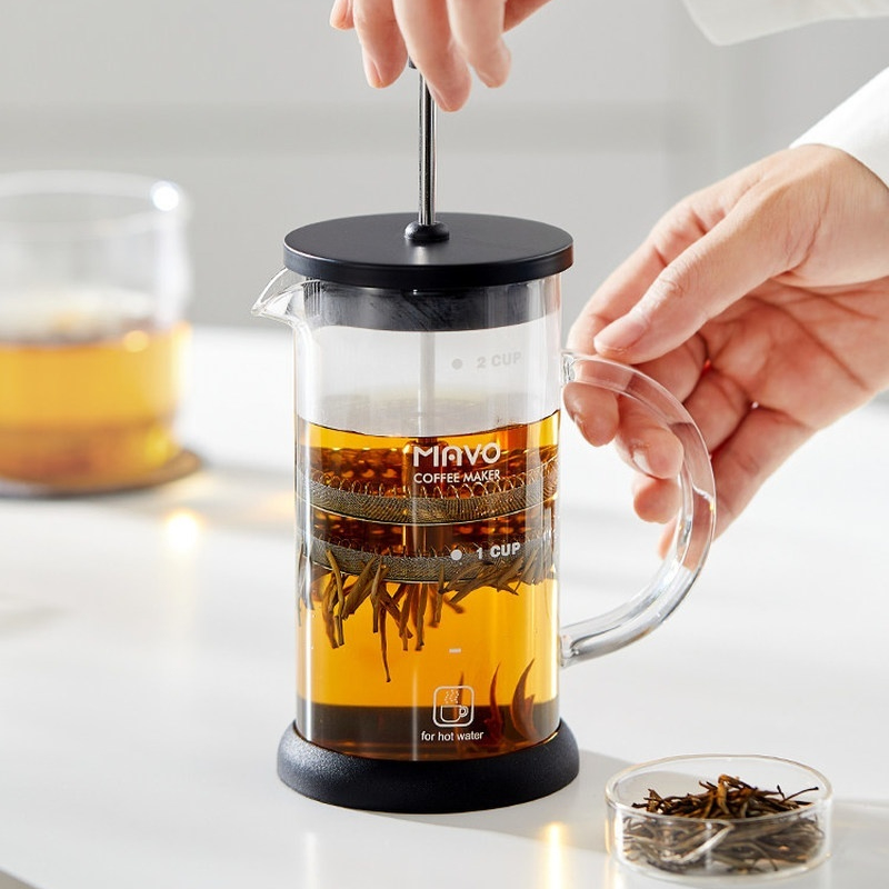 MAVO フレンチプレスコーヒーメーカー ダブルメッシュフィ - Coffee Tea Maker のレビューと価格
