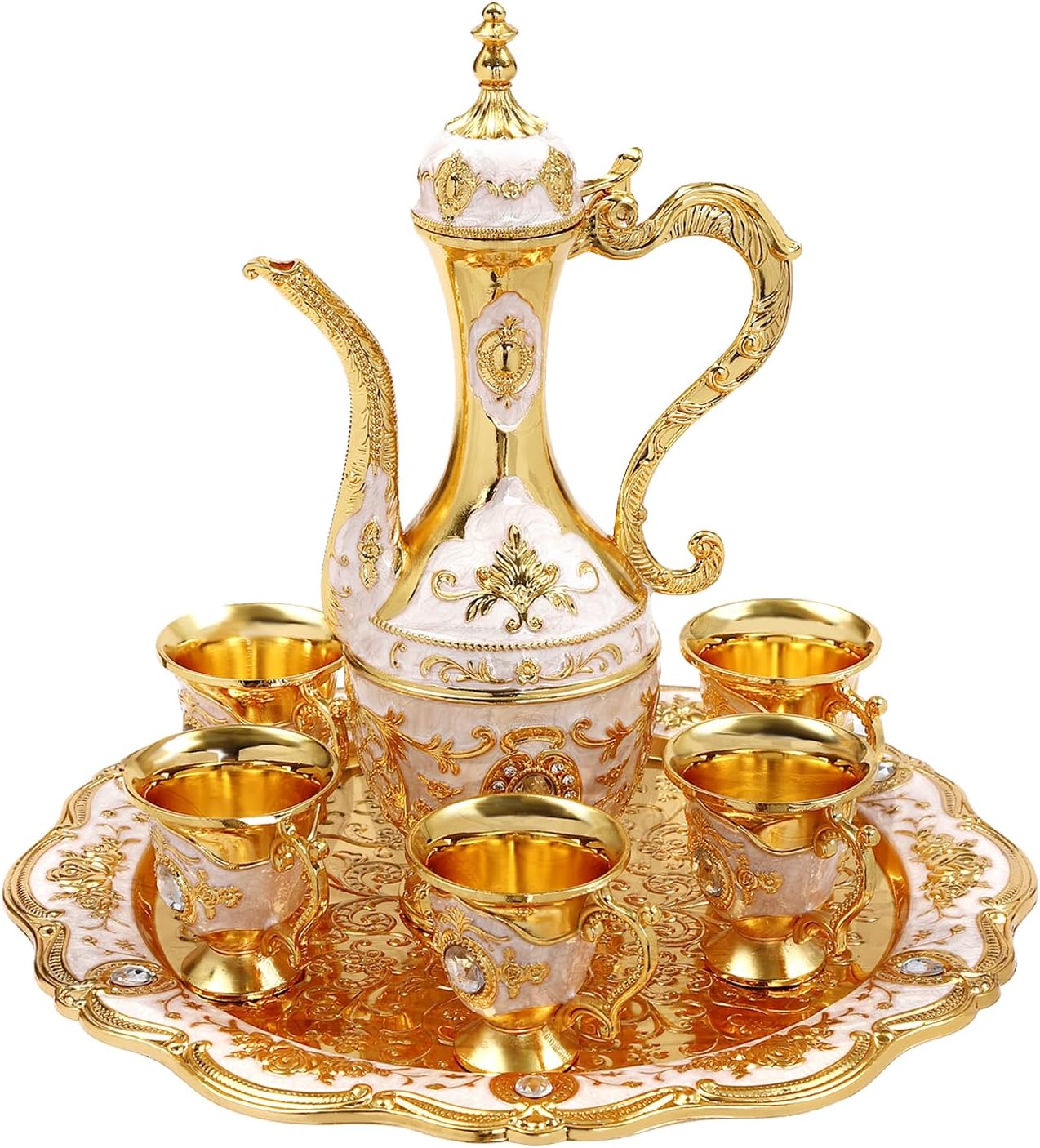 ヴィンテージトルココーヒーカップセット（ポットとカップ6個付 - Tea Coffee Pot Set のレビューと価格