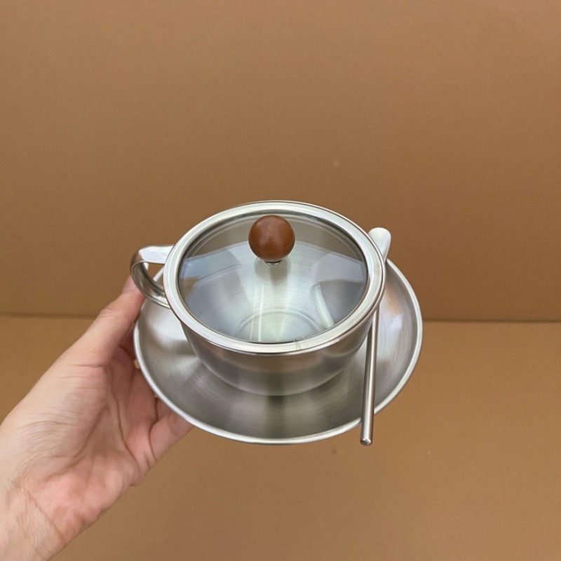 ヴィンテージステンレス鋼コーヒーカップソーサーセットインダス - Coffee Tea And Sugar Canister Set のレビューと価格